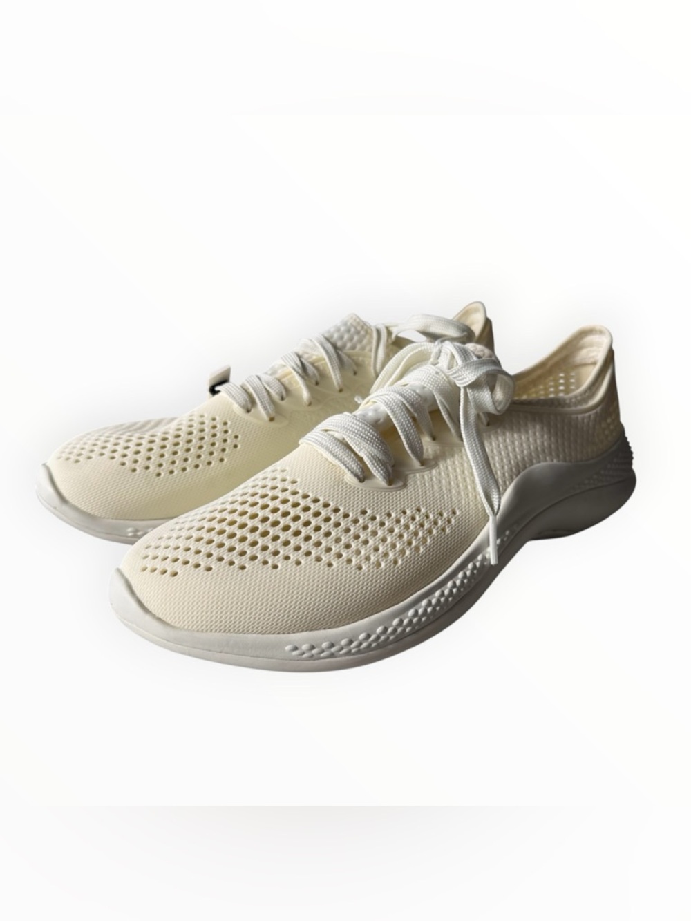 Sketchers Cream White Lite Ride Lace up Sneaker Shoes